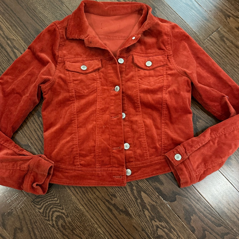 Vintage Red corduroy jean jacket